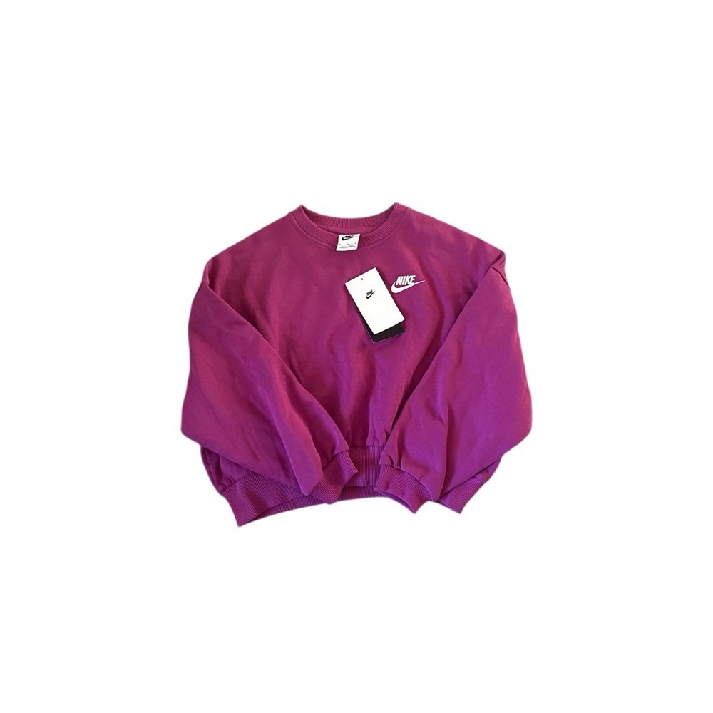 NWT Nike Sportswear Club Fleece Youth Girls' Boxy Crew-Neck Sweatshirt - Picture 3 of 5